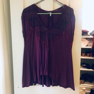 Free People Oversized Tee with Details